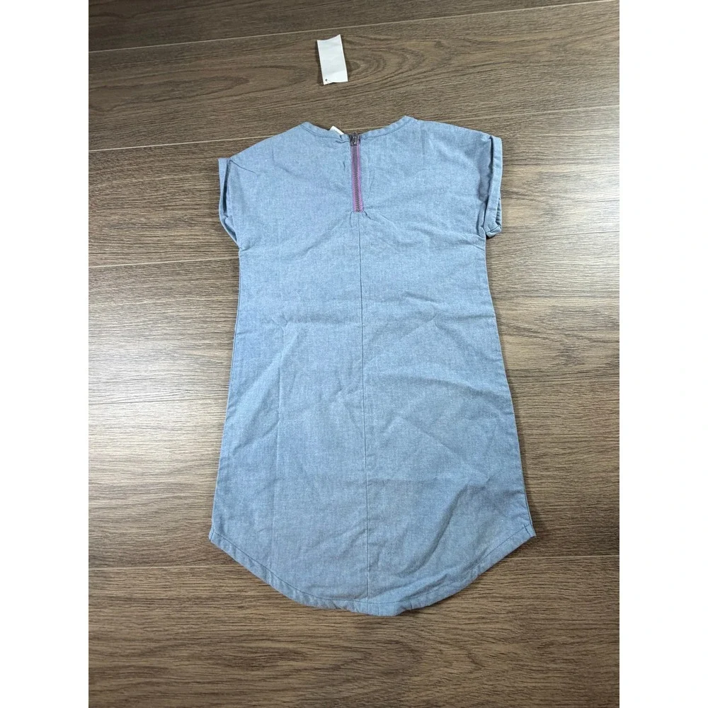 Gymboree Girls Blue Chambray Shift Dress Short Sleeve Pocket Size 5 NEW